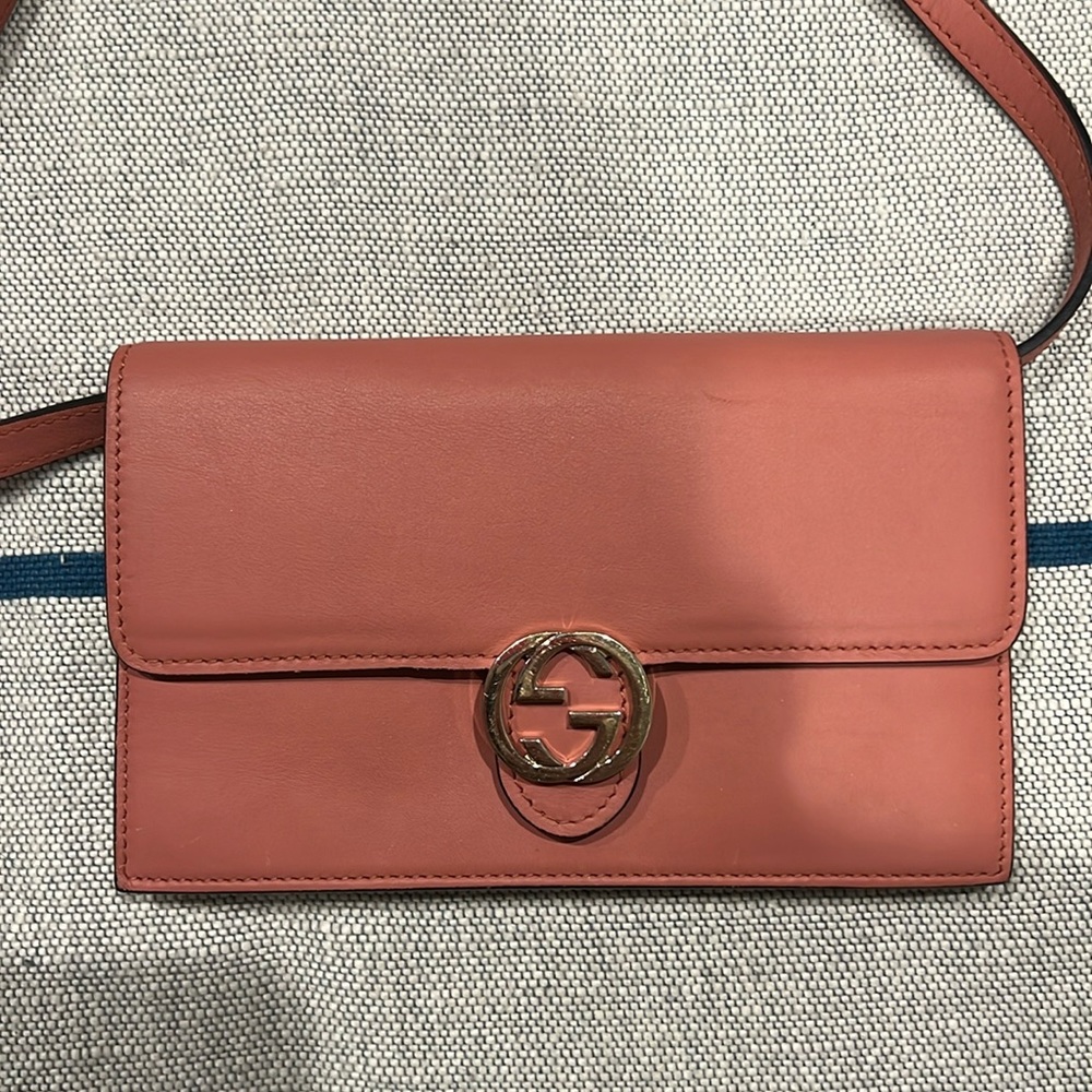 Blush Gucci Wallet Crossbody Bag